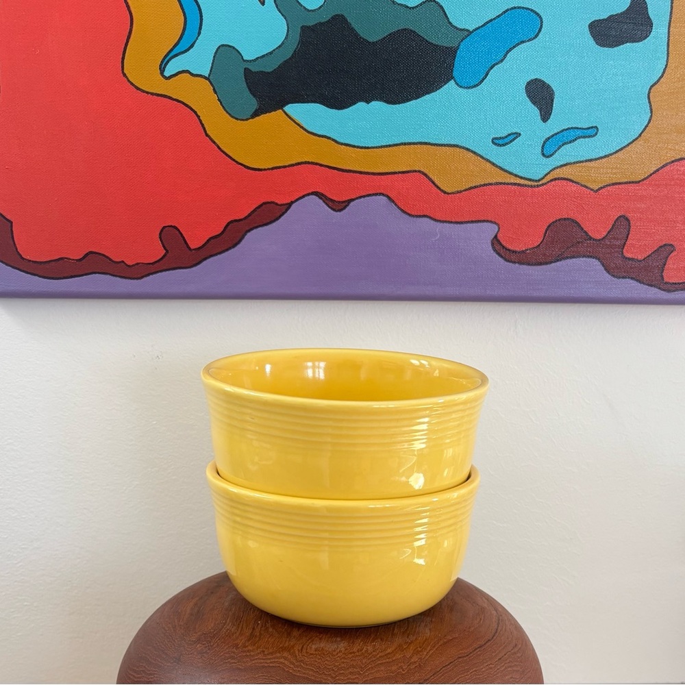 Yellow Fiestaware 6” dia. Ceramic Bowls - Set of 2,